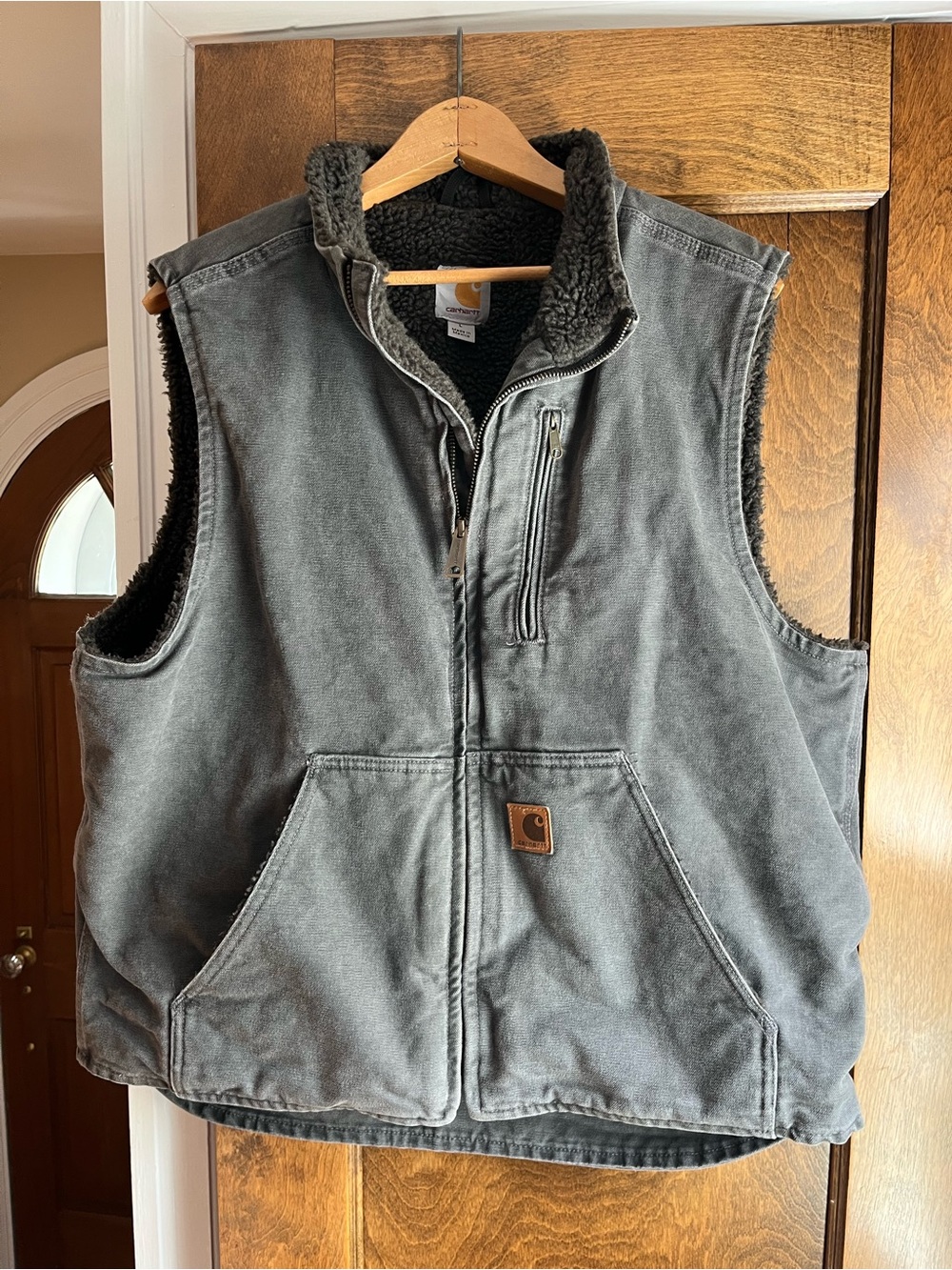 Carhartt Men's Gray Sherpa-Lined Work Vest